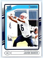 2024 Panini Donruss - Rated Rookie Javon Baker #353 (RC) Patriots 