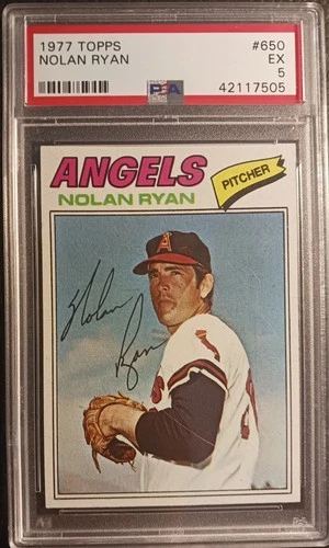 1977 Topps #650 Nolan Ryan HOF California Angels PSA 5