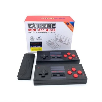 GAMEBOX Extreme Mini Game Box 8 Bit HDMI, 628 Retro Classic Games Wireless Controllers