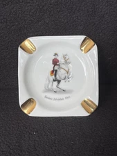 Vtg Porcelain The Lipizzaner Horses Of The Spanish School Of Vienna Ash Tray