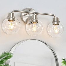 3 Light Bathroom Vanity Light Fixtures, Brushed Nickel Vanity Lights 3-Light