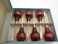 Vintage NOS Wood Carving Tool Set of 6 Palm Handle Chisels