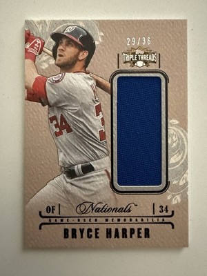 Bryce Harper 2014 Topps Triple Threads Jumbo Game Used Jersey /36 UJR-BHA