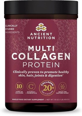 Ancient Nutrition Multi Collagen Protein Powder 16oz 454.5g Supplement EXP 06-28