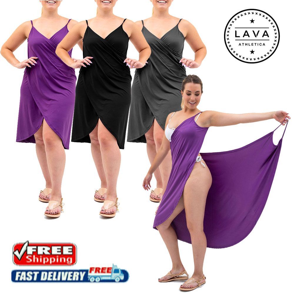 US Womens Swimwear Scarf Beach Cover Up Wrap Sarong Sling Skirt Maxi Dress  S-2XL