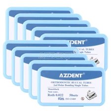 AZDENT Dental Orthodontic Buccal Tube 2nd Molar Bondable Non-Conv Roth /MBT 022