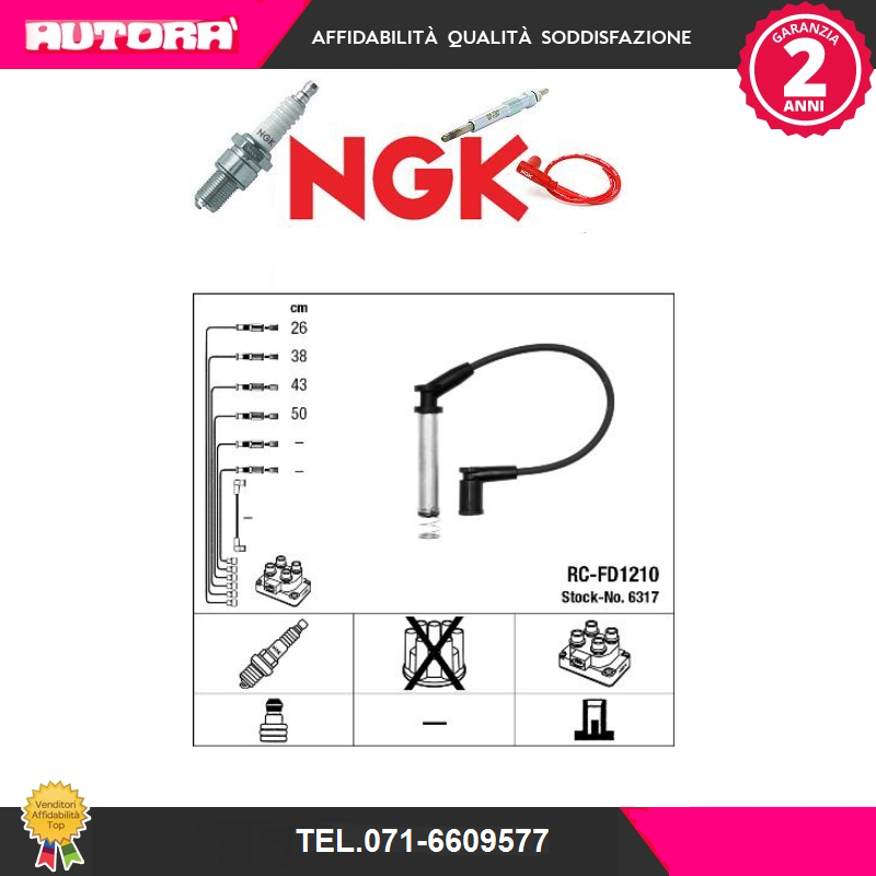 NGK 7211 Kit Cavi Accensione - 4 Linee - Qualità Originale Per Prestazioni Motore - 2