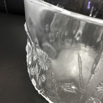 Kosta Boda Ulla Glass Large Serving Decorative Wildflower Clear