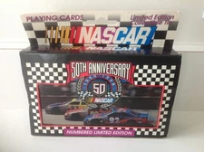 Two Decks Playing Cards "50th Anniversary" NASCAR by USPC USA 1998 in Tin