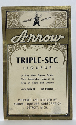 Arrow Triple-Sec Liqueur Detroit MI Label