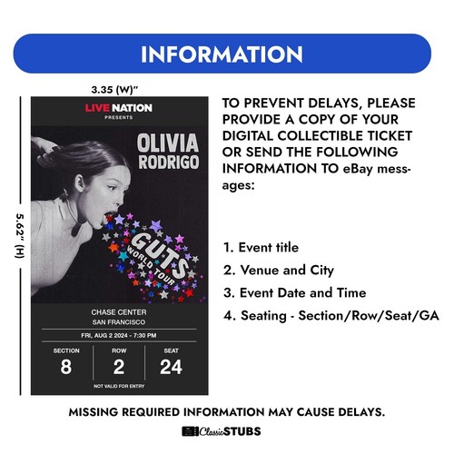 Personalized Live Stubs Digital Collectible Ticket (Printed Copy) - Picture 3 of 4