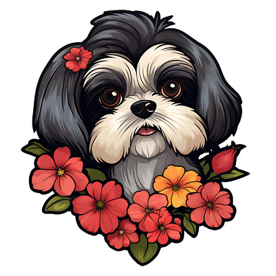 3X Shih Tzu Auto Aufkleber 9x9 cm Hunde Sticker Wetterfest & Selbstklebend
