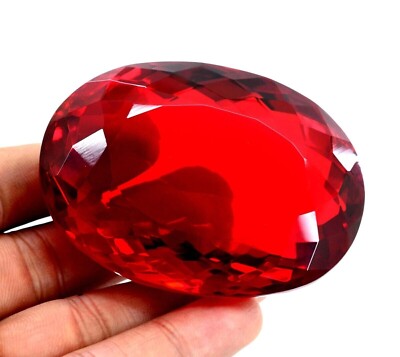 Certified Natural Brazilian 500 Ct+ Oval Cut Huge Red Color Topaz Gemstone