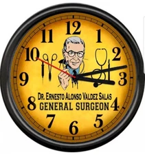 Doctor Physician Medical Dr  General Surgeon Personalized Name Wall Sign Clock