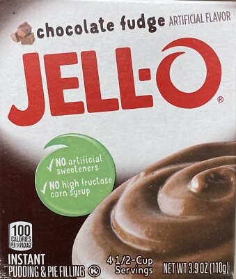 Jello CHOCOLATE FUDGE Instant Pudding & Pie Filling Dessert Mix 3.9oz Box