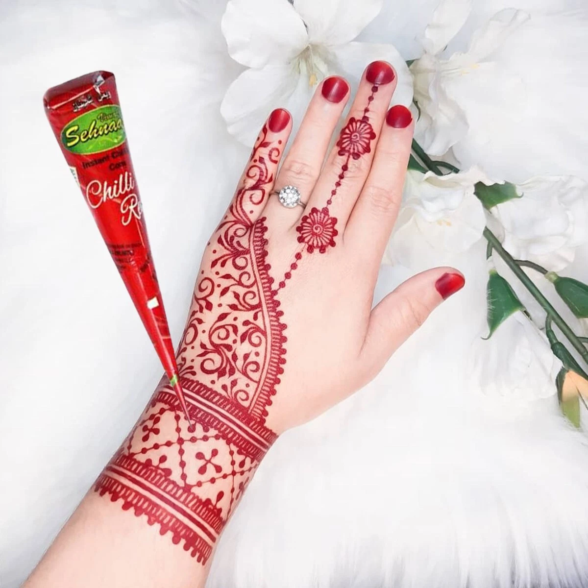 2x Weeding Mehndi Cone Henna Cone Red Henna Traditional Party Bridal  Weeding Art