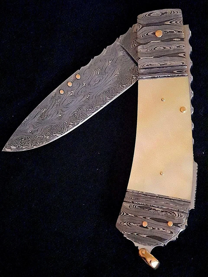 Kaj Embretsen Damascus Lockback Custom Pocket Knife - Bild 3 von 4