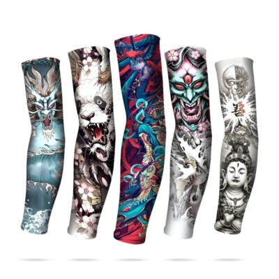 High Quality Arm Temporary Tattoo Sleeves Ice Silk Sports UV Outdoor Long Cover