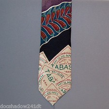 Tabasco RED HOT PEPPERS Black & Purple Silk 58" Neck Tie made in USA #898
