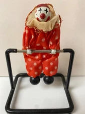 Clown Metal Balancing Rocking Twirling Figures Desk Toy Hand Made Vintage