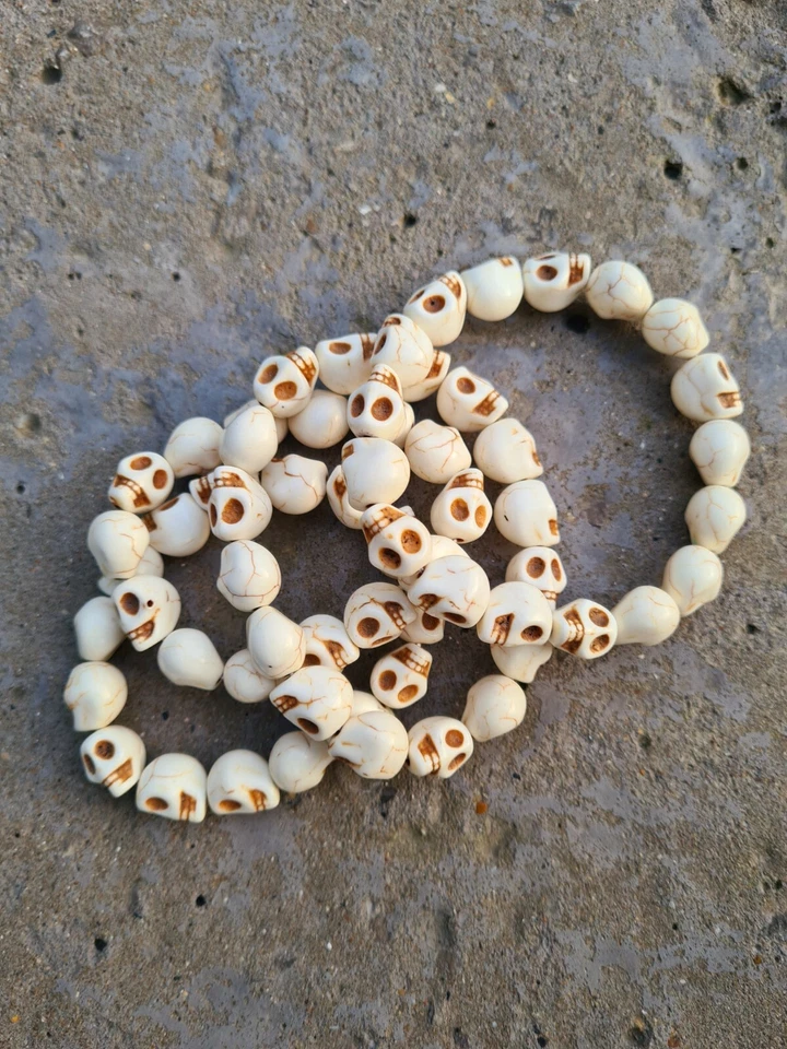 Scull Bracelet Synthetic dyed Turquoise, Witch, Wizard Bracelet, all sizes,... - Image 2 of 4