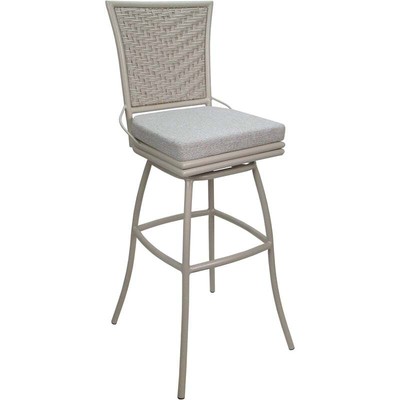 Outdoor or Indoor Bar Stool 30'' Seat - Elon - White - Beige
