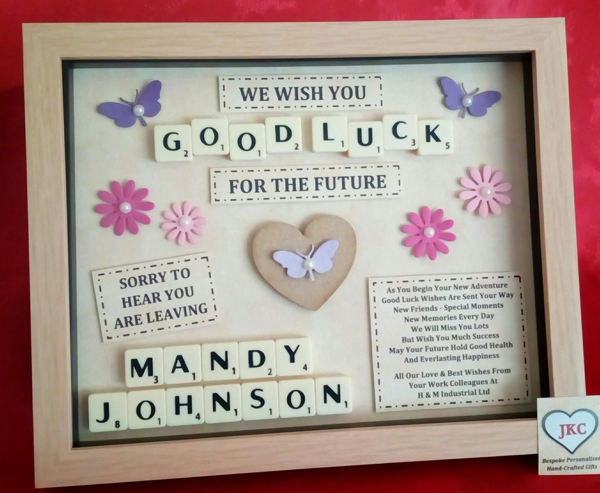 LEAVING GIFT Personalised FRAME PICTURE Work Colleague Emigrating
