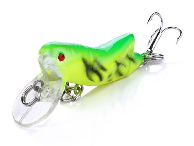JB317 1-3/4'' Grasshopper/Locust Rattling Fishing Lure,1/8 oz #10 hooks-USA Ship