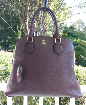 Tory Burch Large Milk Chocolate Brown Satchel w/Side Zipper Detail