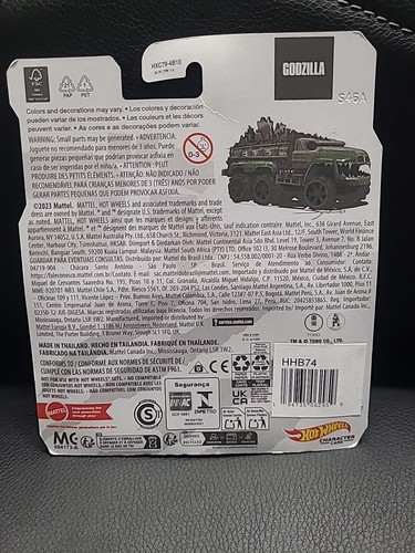 2022 Mattel Hot Wheels Character Cars GODZILLA Movie 1:64 Scale Green Toho Truck - Picture 6 of 6