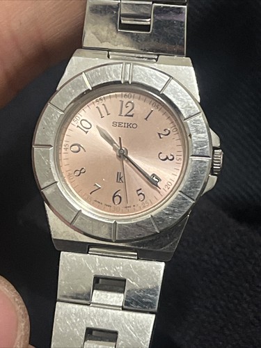 SEIKO LUKIA 7N82-0620 Water Resistant 10bar Stainless Steel Pink Dial Watch