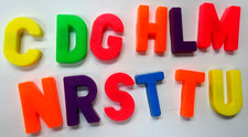 Vintage Lot 12 Fisher Price Plastic Magnetic Alphabet Letters-Schoolhouse  Desk