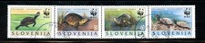 LOT 38460 USED 247a-d WWF TURTLES STAMPS FROM SLOVENIA