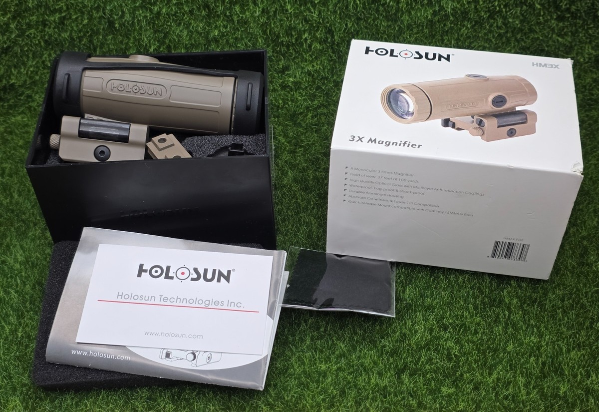 Holosun #HM3X-FDE Flip Red Dot 3x Magnifier Picatinny Style Lower
