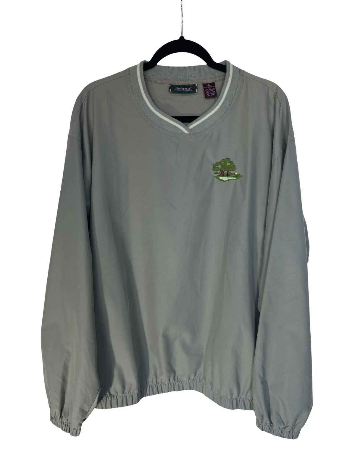 Vtg Dunbrooke Jacket Mens Large Sage Green Athletic Golf Windbreaker Pullover