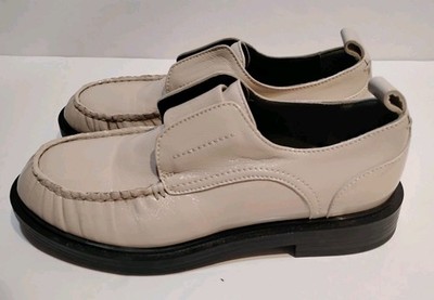 Laura Bellariva Beige Leather Slip-On Loafers Women's Elastic Gore Casual Shoes