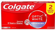 2 Colgate Optic White Advanced Sparkling White Toothpaste, 4.5 Ounces TOTAL 9 oz