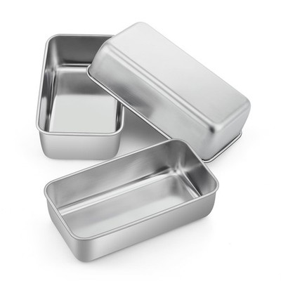 P&P CHEF Loaf Pan Set, 9 x 5 Inch Bread Pans, Stainless Steel 9 inch, Silver 