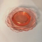 Set of 5 Vintage Circ. 1930s  Rose Pink Depression Glass Plates  Bread & Butter