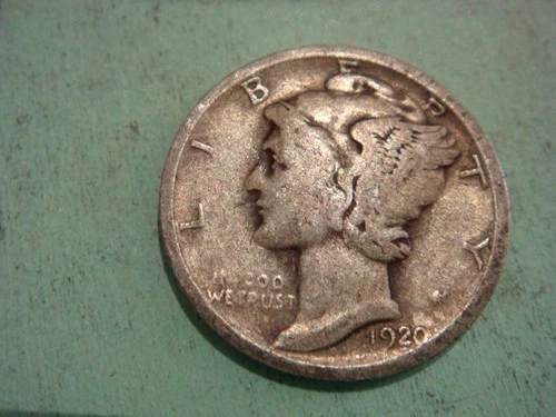 1920 D Mercury Dime Fine cond album filler , actual coin in photo