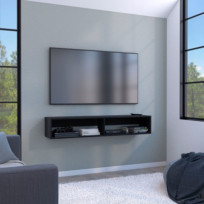 Warrior 59'' Floating TV Stand, Black | O