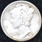 1929 VERY FINE Mercury Dime, 90% SILVER!