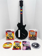 Nintendo Wii Guitar Hero Guitar Bundle CIB World Tour & Legends of Rock Tested