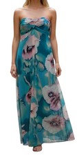 Vtg Y2k 90s Women's Blue Floral Grunge Whimsigoth Romantic Boho Maxi Dress Sz S