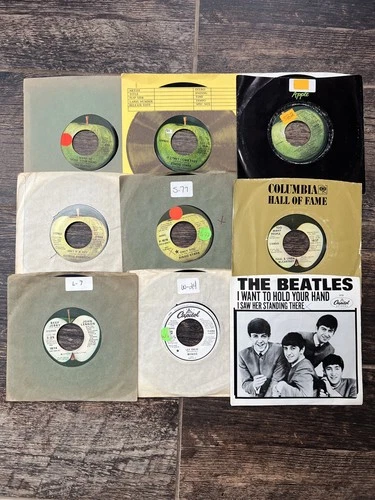 Lot Q - (N=9) Rare APPLE  Records & THE BEATLES - Vinyl 45s, Promo/DJ Copies