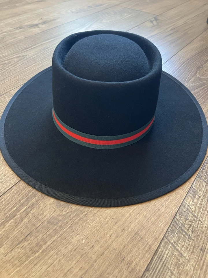 Olive & Pique 100% Wool Felt Black Gambler Hat - Image 2 of 4