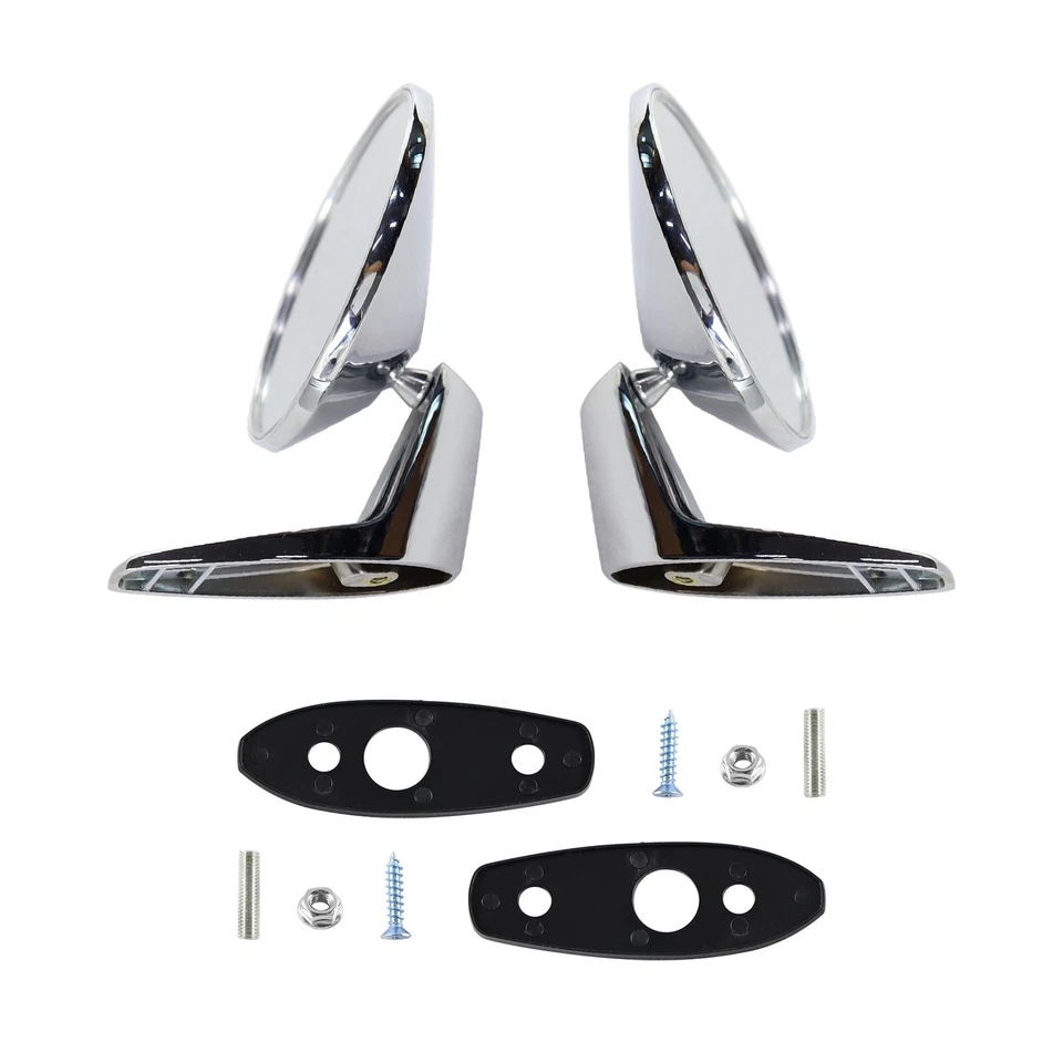 Pair(2) Chrome Door Mirrors Outside Exterior Rearview For 66-75 Dodge Plymouth Foto 2 de 3