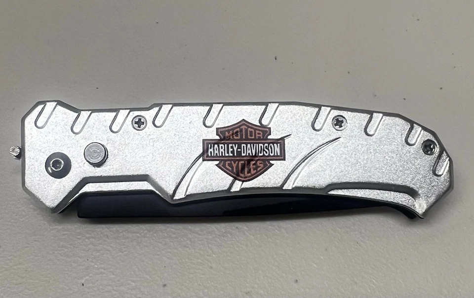 8" Harley Davidson Tactical Rescue Survival Pocket Knife - Image 2 of 4