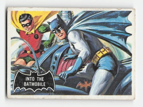 1966 Topps Batman (Black Bat Logo) #8 Into the Batmobile Poor