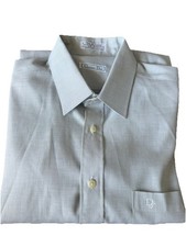 Vintage Christian Dior Monsieur Lightweight Dress Shirt Micro Pattern Weave